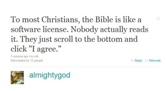 Bible is like a software license
