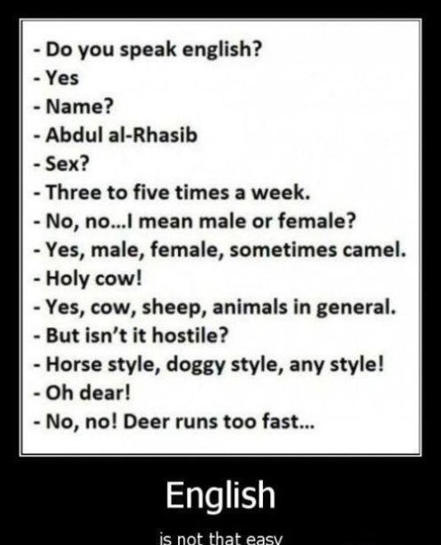 English is not that easy...