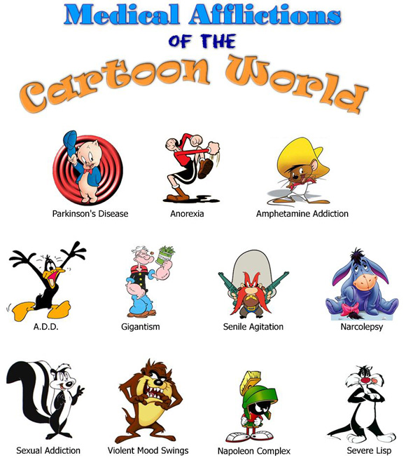 medical afflictions of the cartoon world