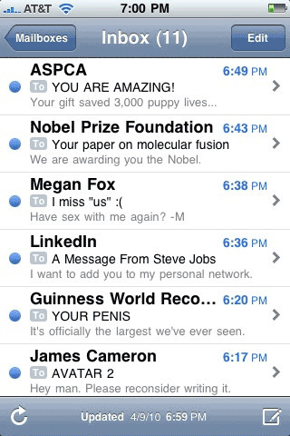 my usual mail inbox