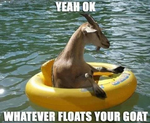 Whatever floats your goat...