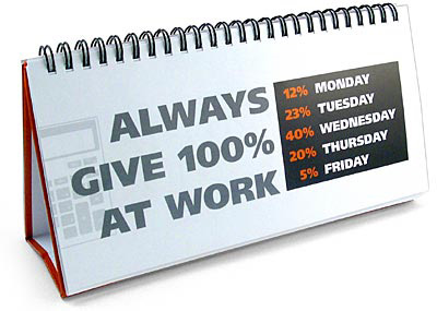 always give 100 percent at work!