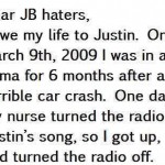I owe my life to Justin Bieber