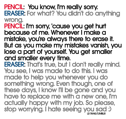 Pencil - Eraser conversation