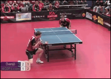 Playing pingpong: Like a boss!